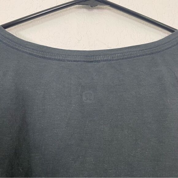 Lululemon Dark Grey V Neck Short Sleeve Top - Picture 3 of 3
